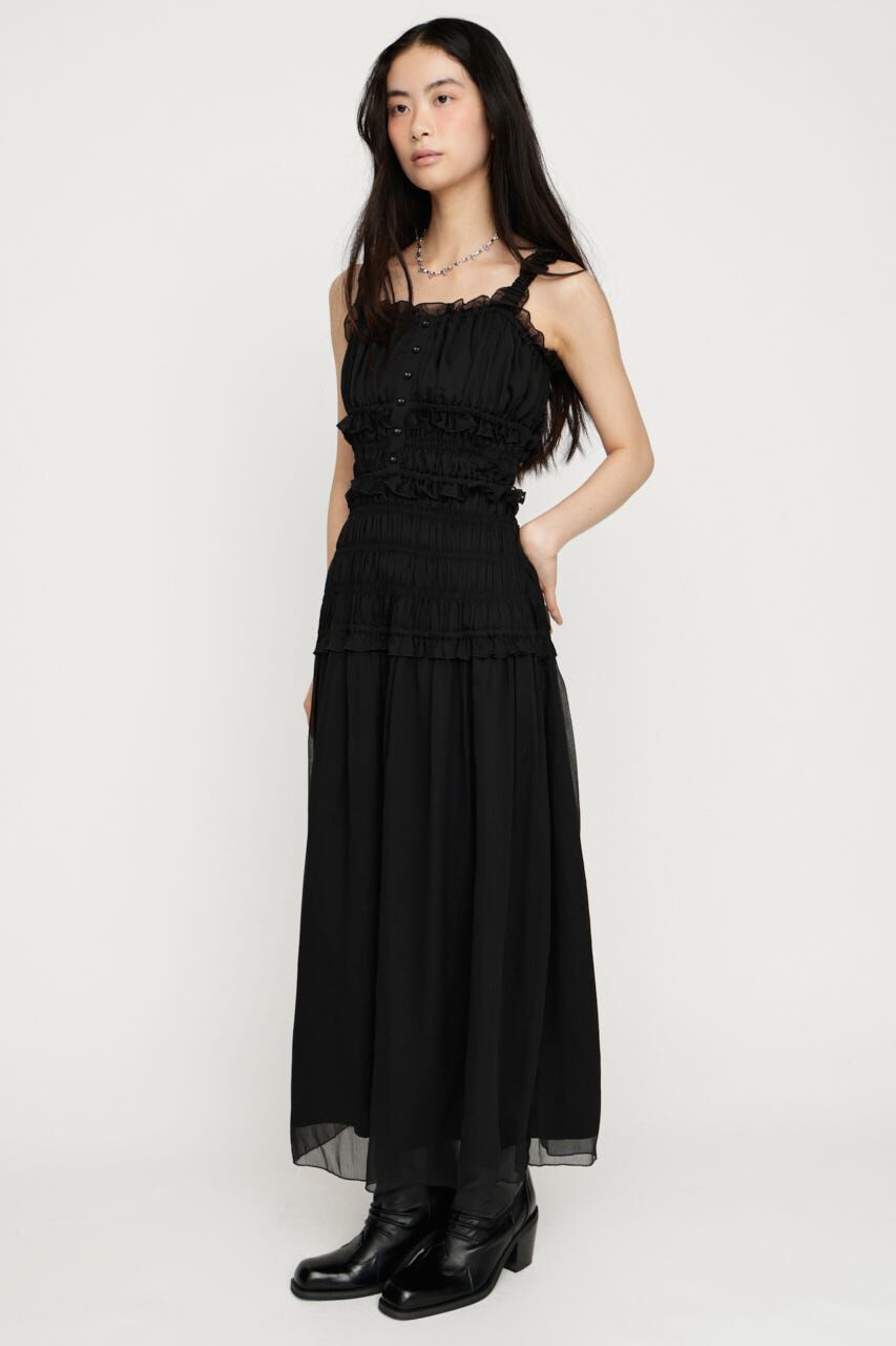 SLY「SHIRRING FRILL ドレス」|ワンピース|