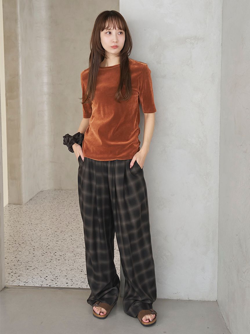 emmi atelier「フロッキーチュールハーフスリーブカットソー」|Tシャツ・カットソー|
