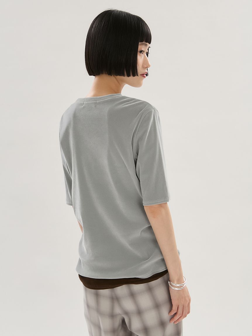 emmi atelier「フロッキーチュールハーフスリーブカットソー」|Tシャツ・カットソー|