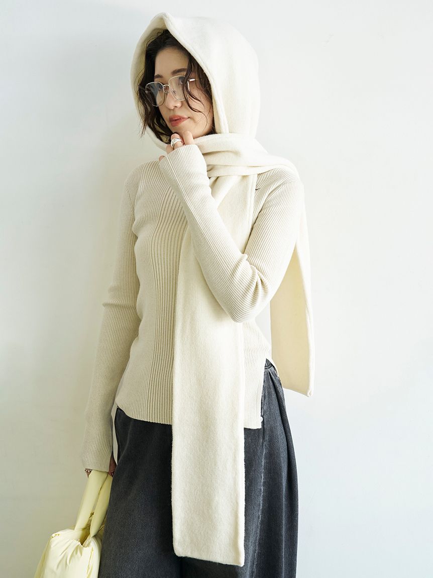 emmi atelier「ウールフードマフラー」|マフラー|IVR
