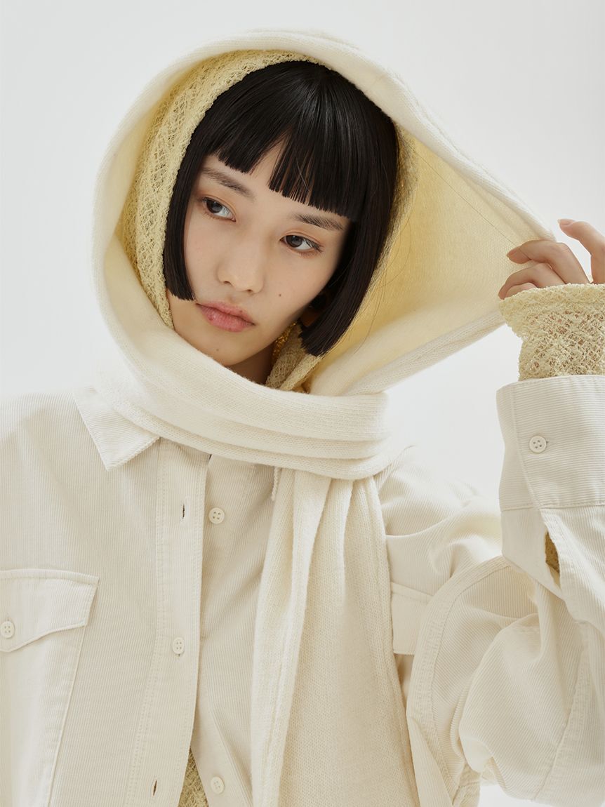 emmi atelier「ウールフードマフラー」|マフラー|