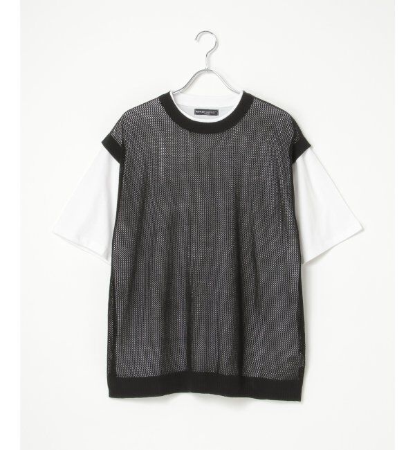 VENCE share style「【2点セット】メッシュニットベストアンサンブルTシャツ」|Tシャツ・カットソー|