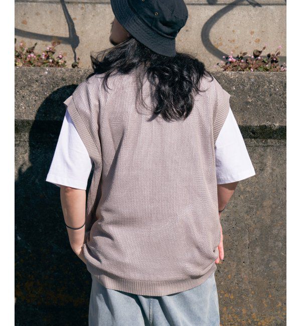 VENCE share style「【2点セット】メッシュニットベストアンサンブルTシャツ」|Tシャツ・カットソー|