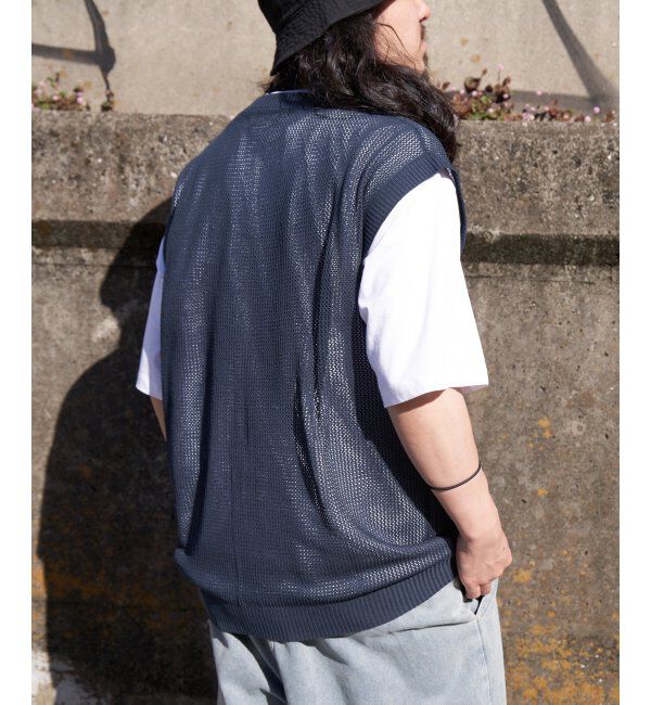 VENCE share style「【2点セット】メッシュニットベストアンサンブルTシャツ」|Tシャツ・カットソー|グリーン