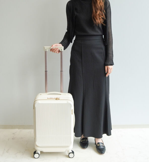 Jewelna Rose「Jewelna Rose スーツケース キャリーケース エルダートローリー カップホルダー付 機内持込 34/41L 05401」|キャリーケース|オフホワイト