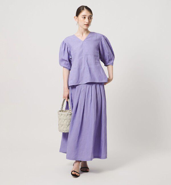 UNITED ARROWS「リネン フレア パフスリー ブブラウス ‐ウォッシャブル‐」|シャツ・ブラウス|