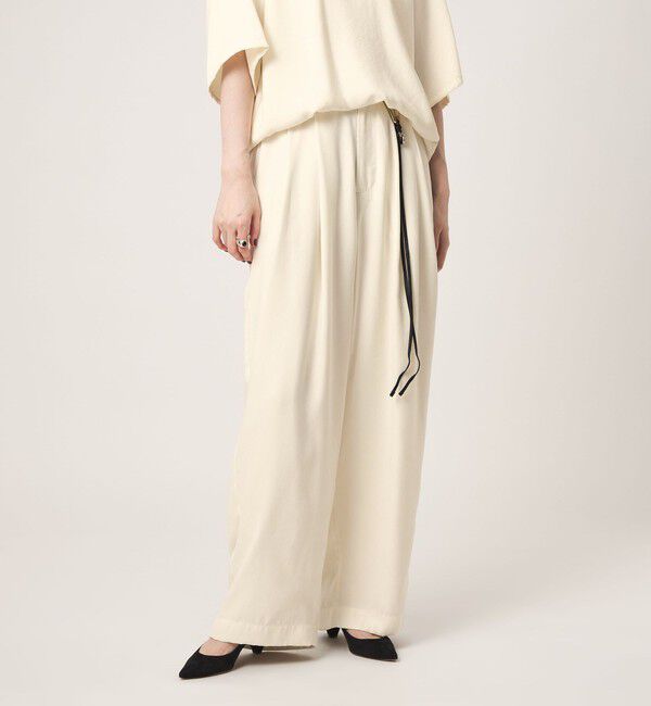 conte「＜conte＞スエードライク タックワイドパンツ WHITE」|その他|