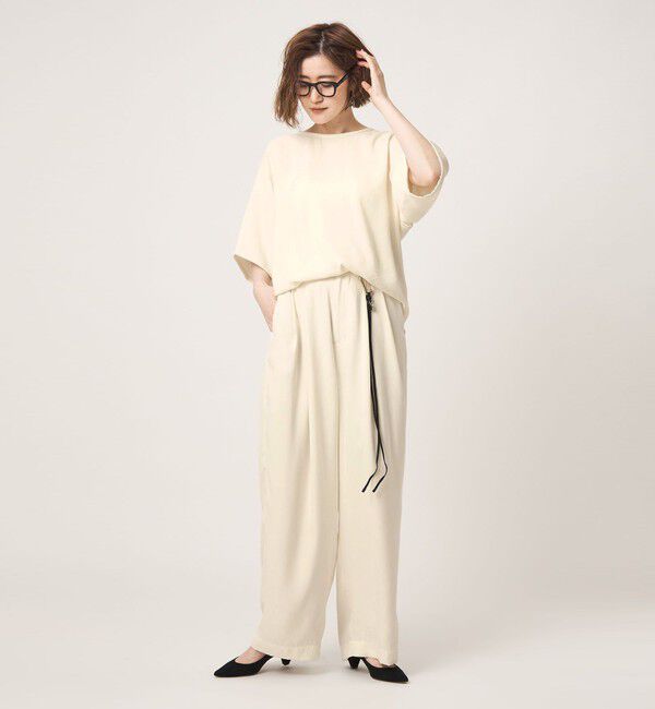 conte「＜conte＞スエードライク タックワイドパンツ WHITE」|その他|