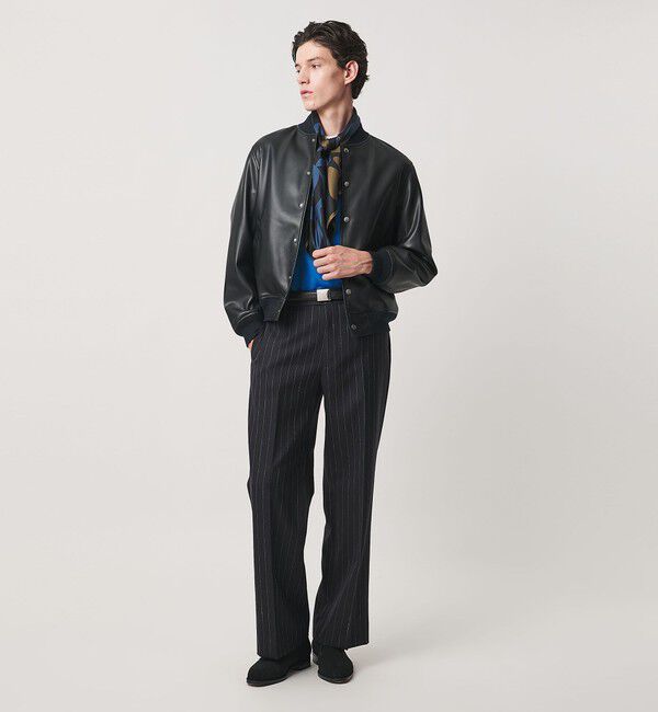 UNITED ARROWS「レザーライク ボンバージャケット」|ブルゾン・スタジャン|