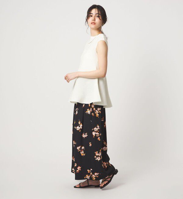UNITED ARROWS green label relaxing「ブライトシアー ペプラム ノースリーブ ニット」|ニット・セーター|