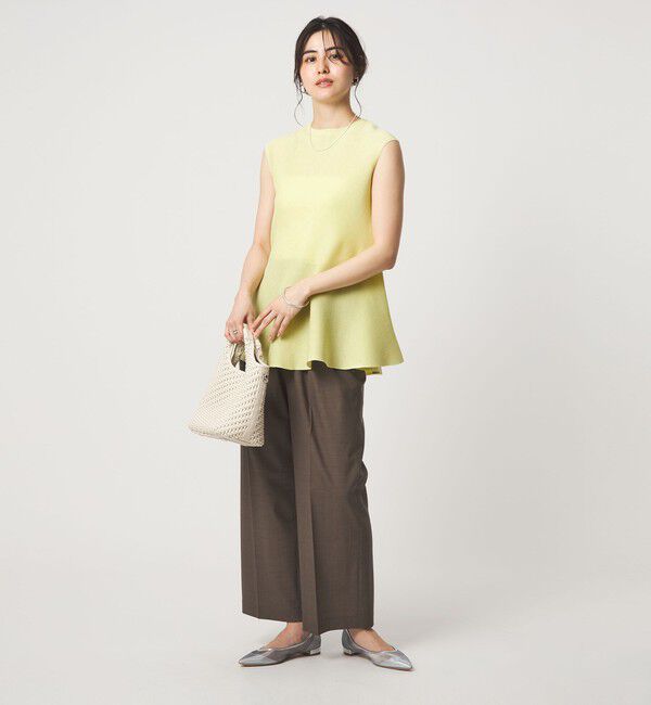 UNITED ARROWS green label relaxing「ブライトシアー ペプラム ノースリーブ ニット」|ニット・セーター|