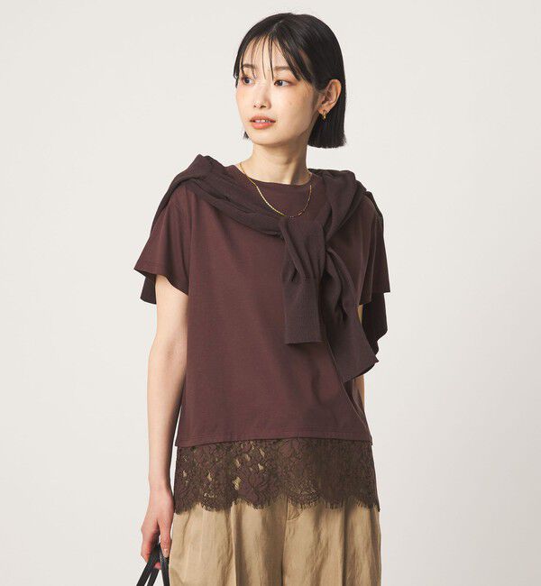 UNITED ARROWS green label relaxing「スソ レース ショートスリーブ カットソー」|Tシャツ・カットソー|