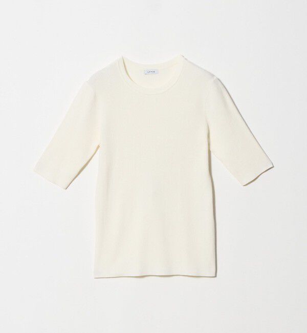 UNITED ARROWS green label relaxing「＜1_OF MINE＞リブ クルーネック 5分袖 ニット プルオーバー マシンウォッシャブル」|ニット・セーター|