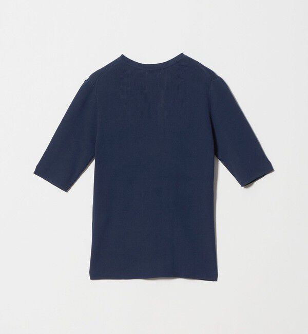 UNITED ARROWS green label relaxing「＜1_OF MINE＞リブ クルーネック 5分袖 ニット プルオーバー マシンウォッシャブル」|ニット・セーター|