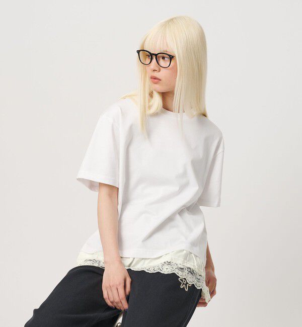 BEAUTY&YOUTH UNITED ARROWS「レースドッキング ショートスリーブ Tシャツ」|Tシャツ・カットソー|