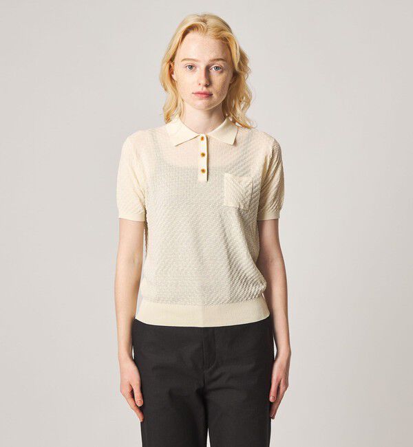 STEVEN ALAN「＜Steven Alan＞スクエア ジャガード ポロニット」|ニット・セーター|