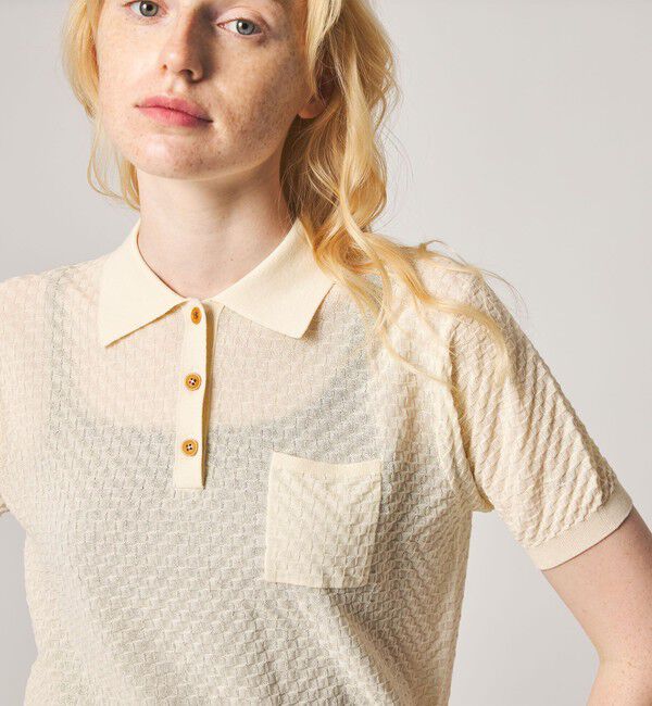 STEVEN ALAN「＜Steven Alan＞スクエア ジャガード ポロニット」|ニット・セーター|