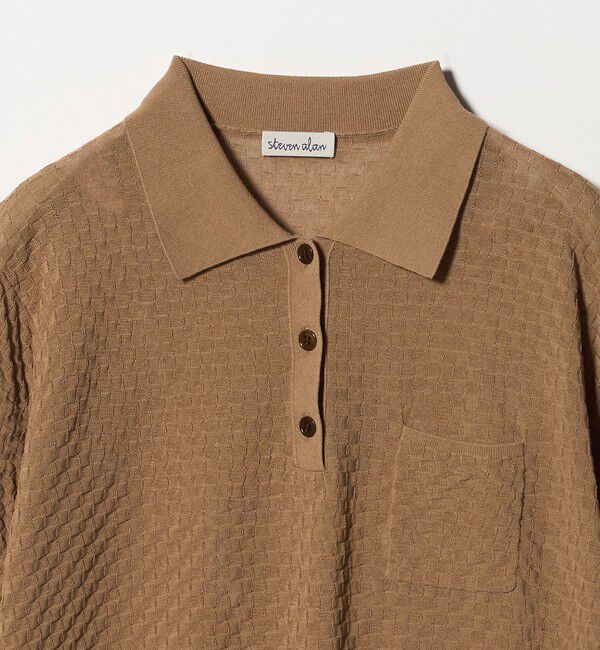 STEVEN ALAN「＜Steven Alan＞スクエア ジャガード ポロニット」|ニット・セーター|