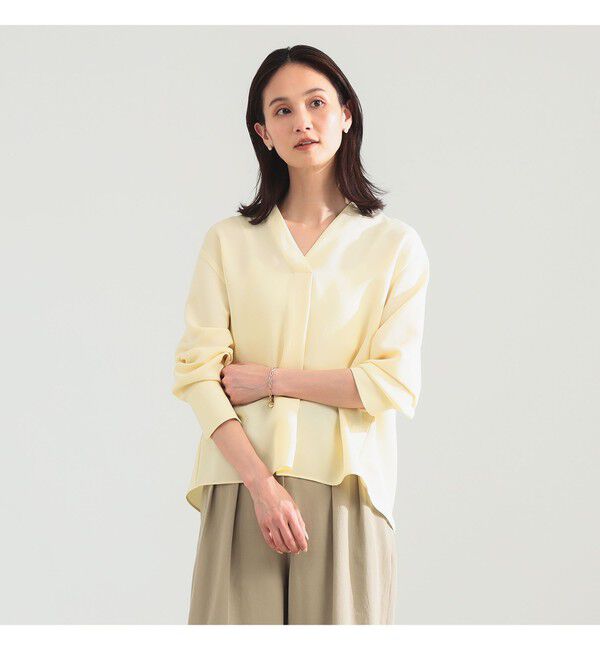 Demi-Luxe BEAMS 「ストレッチ サテン ブラウス」|シャツ・ブラウス|