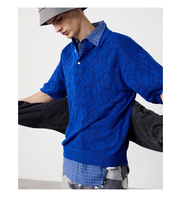 BEAMS「12ゲージ メッシュポロシャツ」|ポロシャツ|ROYAL_BLUE
