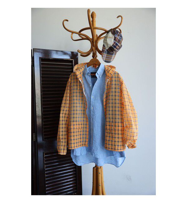 BEAMS PLUS「Swing Jacket Hoodie Nylon Airy Plaid」|ブルゾン・スタジャン|