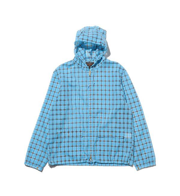 BEAMS PLUS「Swing Jacket Hoodie Nylon Airy Plaid」|ブルゾン・スタジャン|SAX