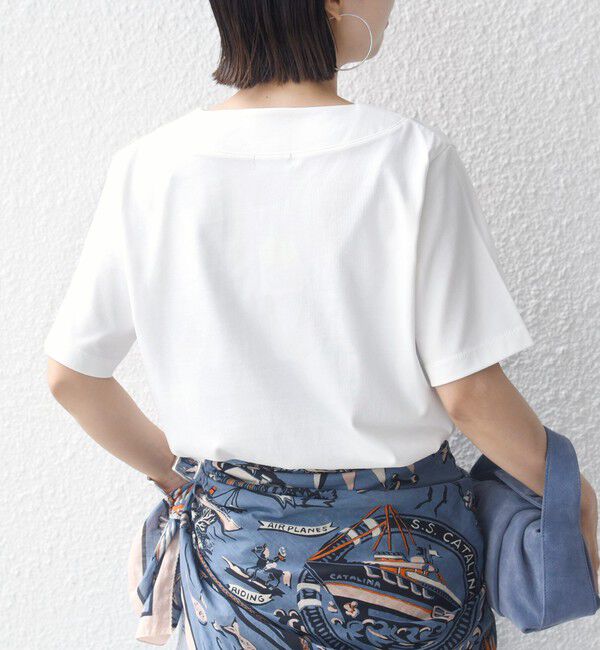 SHIPS for women「【WEB限定】〈ネックが選べる2サイズ展開〉オーガニックコットン バリエーションネック TEE」|Tシャツ・カットソー|