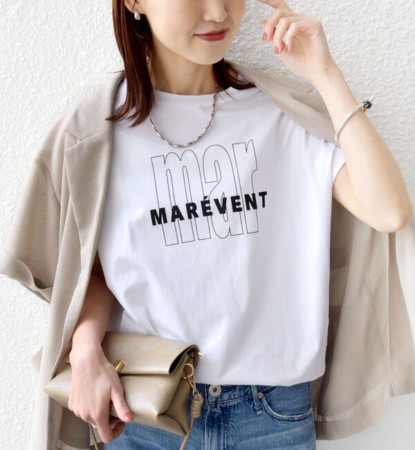 SHIPS for women「メルティ コットン プリント ロゴ ショート スリーブ Tシャツ」|Tシャツ・カットソー|ホワイト系