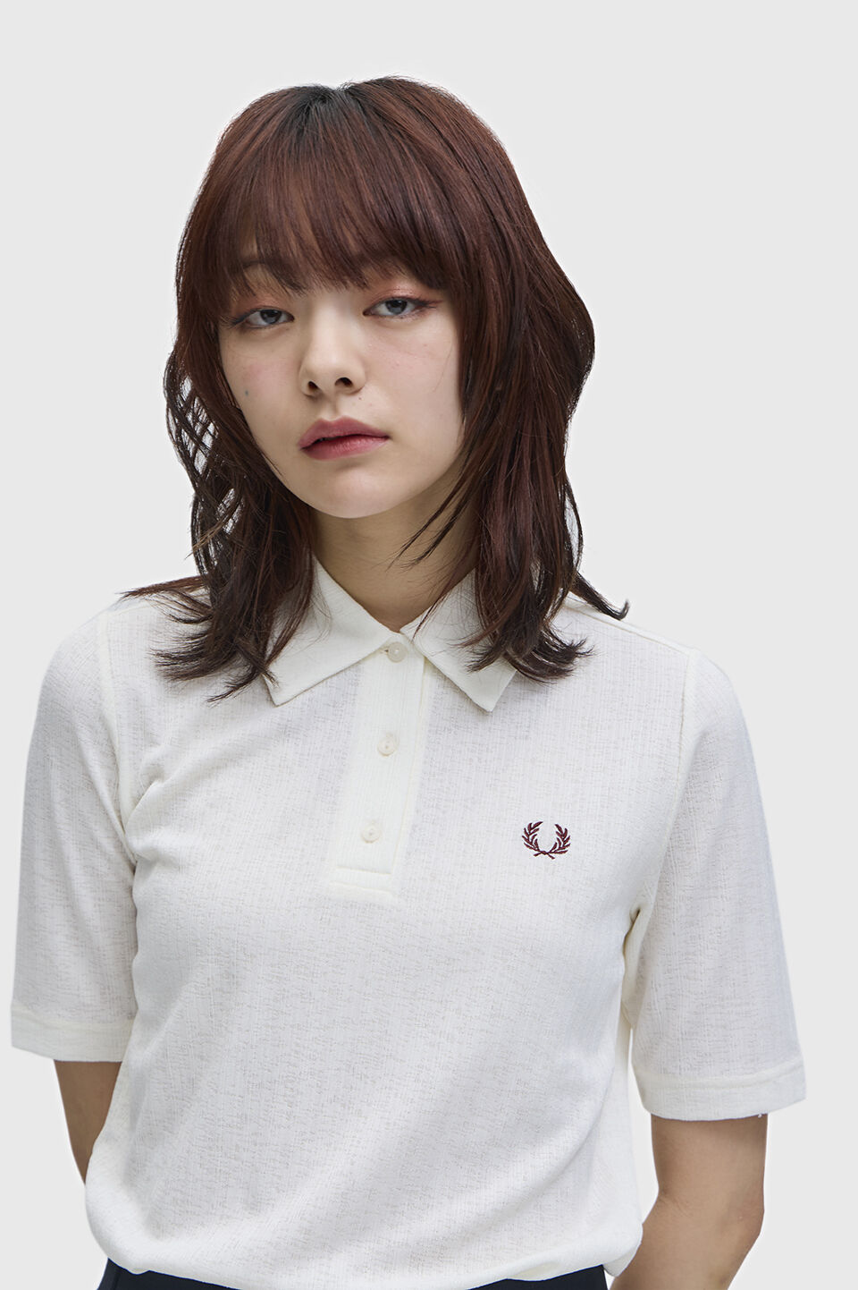 FRED PERRY 「Sheer Rib Polo Shirt／シアーリブポロシャツ」|ポロシャツ|ECRU