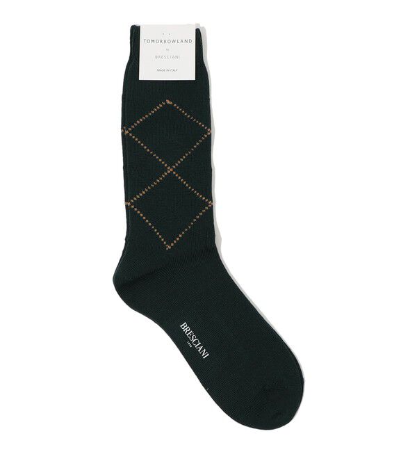 TOMORROWLAND GOODS「BRESCIANI ウールナイロン アーガイルソックス」|ソックス|56 グリーン系