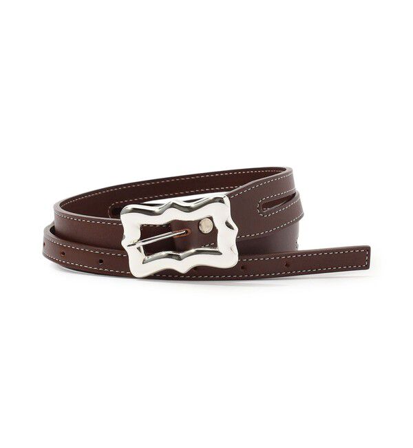 TOMORROWLAND GOODS「A VACATION RIBBON シルバーバックル ベルト」|ベルト|49 ダークブラウン