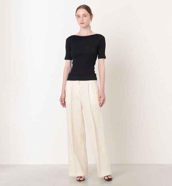 DES PRES「シルクコットンリブ ハーフスリーブプルオーバー」|Tシャツ・カットソー|