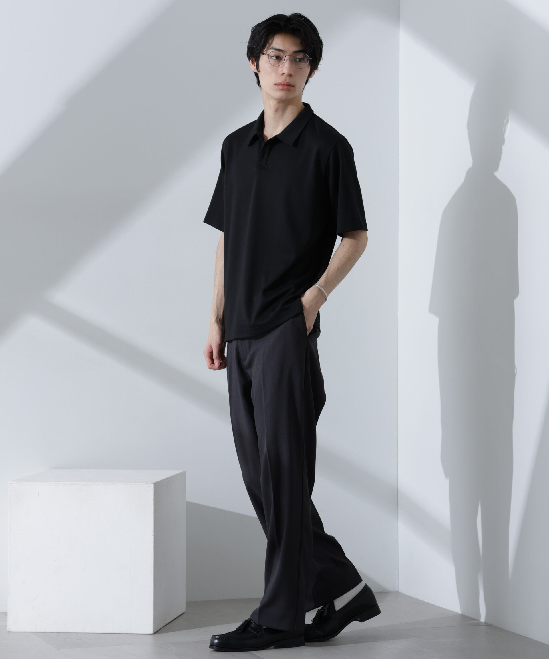 NANO universe「Pe/Ry鹿の子ポロシャツ 半袖」|Tシャツ・カットソー|