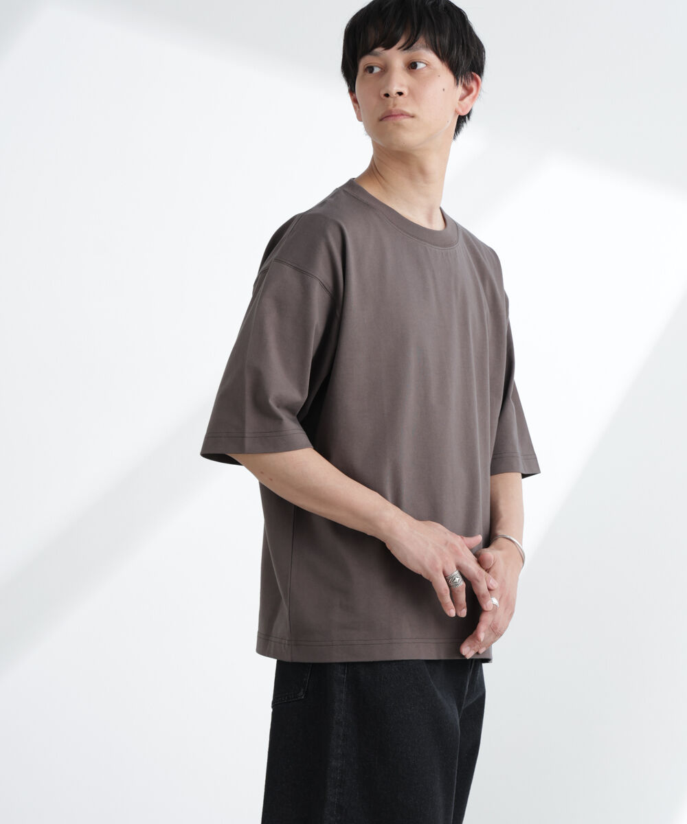 NANO universe「ヘビーウェイトワイドTシャツ 半袖」|Tシャツ・カットソー|チャコール3