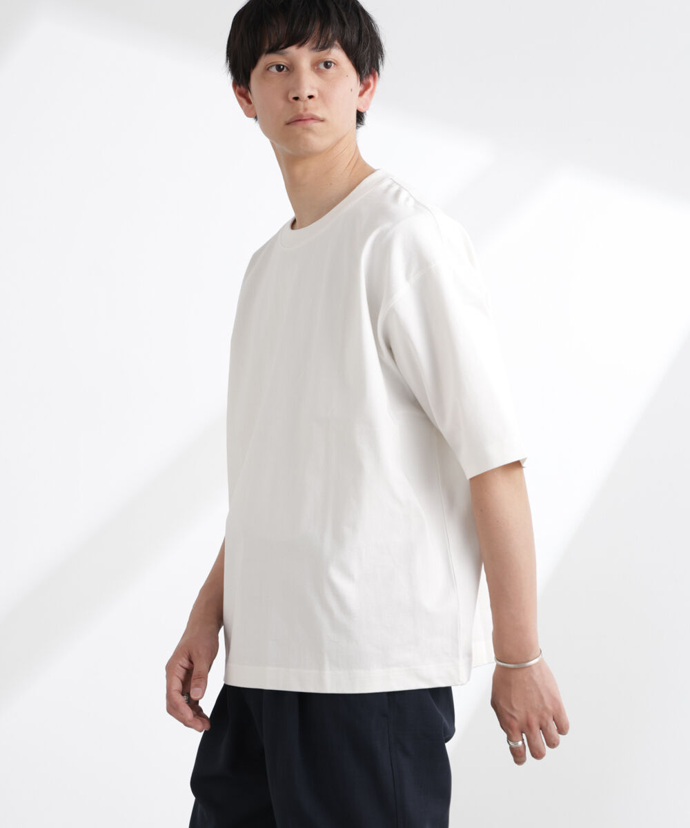 NANO universe「ヘビーウェイトワイドTシャツ 半袖」|Tシャツ・カットソー|ホワイト
