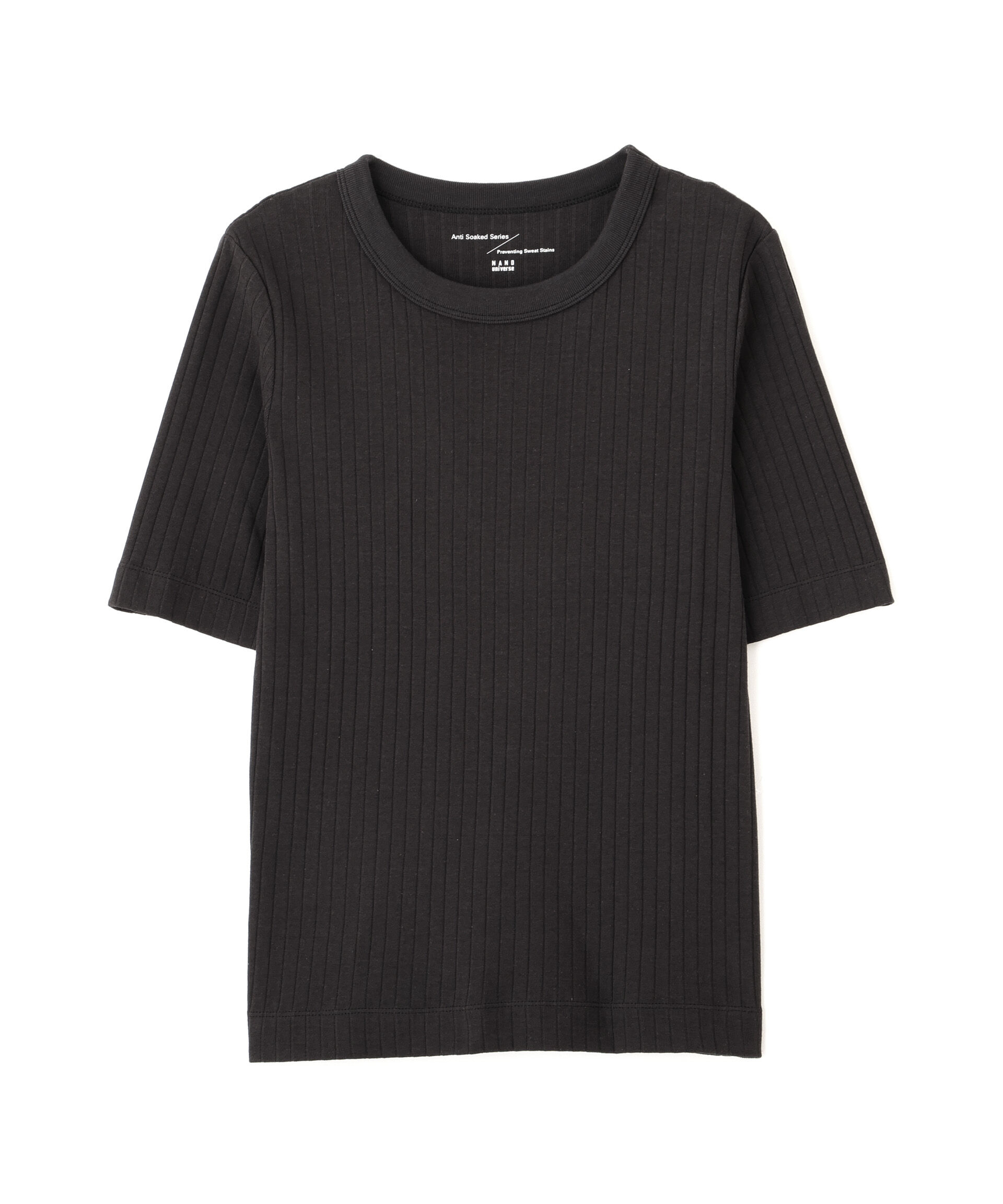 NANO universe「【選べる4色展開！】Anti Soaked(R) 汗染み防止クルーネックリブTシャツ」|Tシャツ・カットソー|