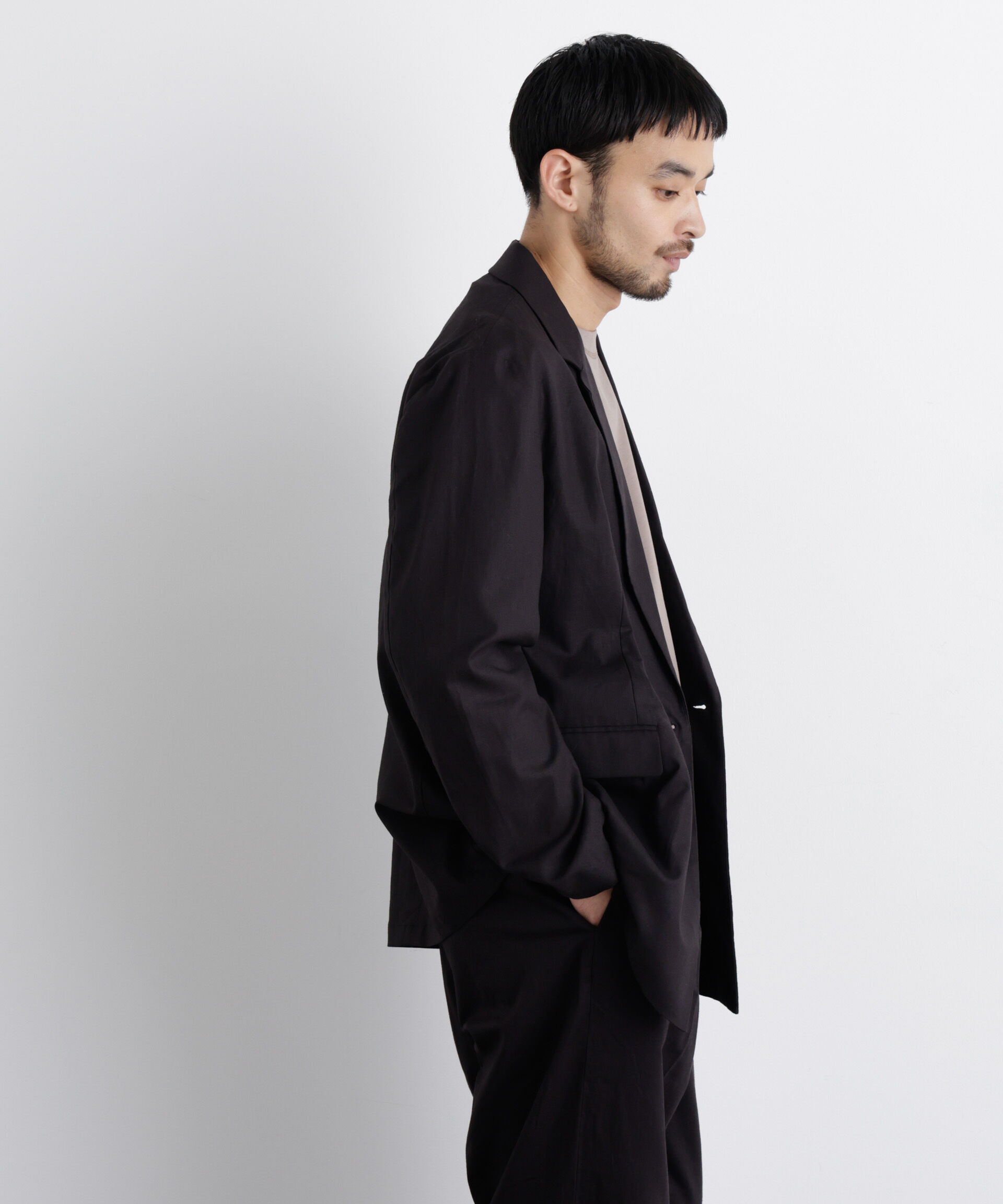 NANO universe「｢FRENCH LINEN｣ リネンコットンセミダブルJK（セットアップ可）」|テーラードジャケット|