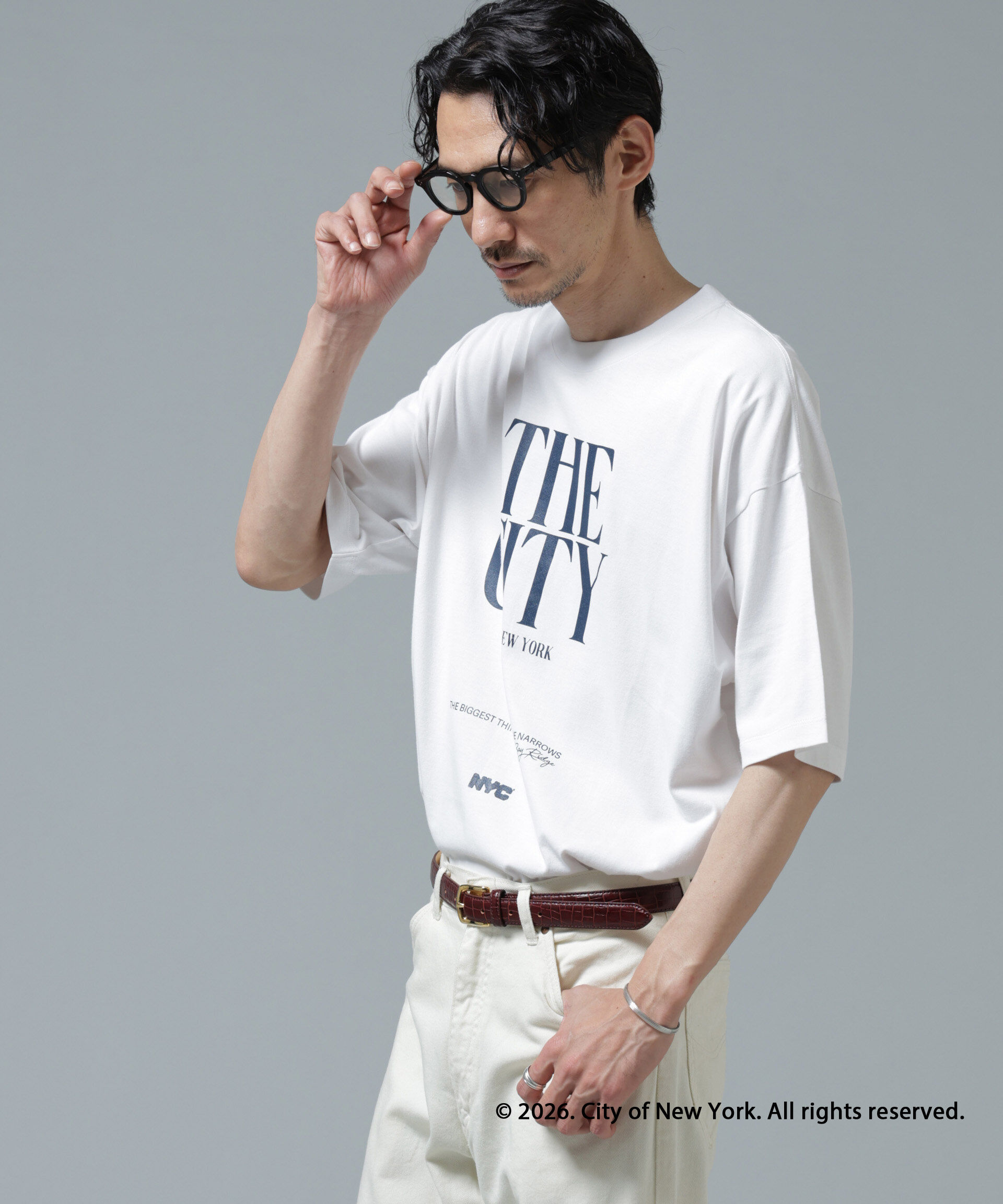 NANO universe「GOOD ROCK SPEED&times;Anti Soaked(R) 汗染み防止 NYC Tシャツ」|Tシャツ・カットソー|