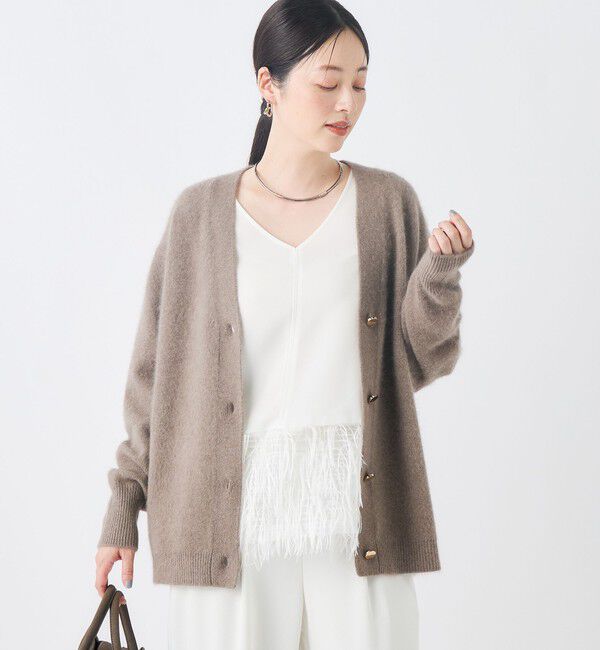 NOLLEY'S「ヘアリー長めVネックカーディガン」|カーディガン|