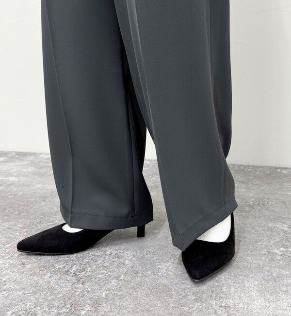 fredy emue「【オン・オフ対応/高身長サイズあり】とろみツイルタックスラックス」|スラックス|
