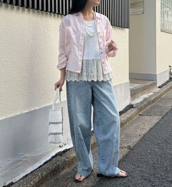 fredy emue「LINEN100 クロップドシャツ」|シャツ・ブラウス|