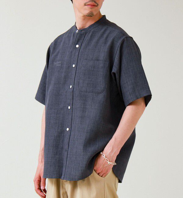 GLOSTER「【セットアップ対応】リネンライクバンドカラーシャツ」|シャツ・ブラウス|