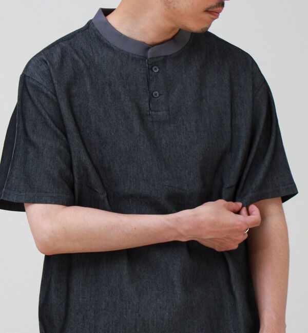 GLOSTER「【セットアップ対応】メッシュデニムヘンリーTEE」|Tシャツ・カットソー|