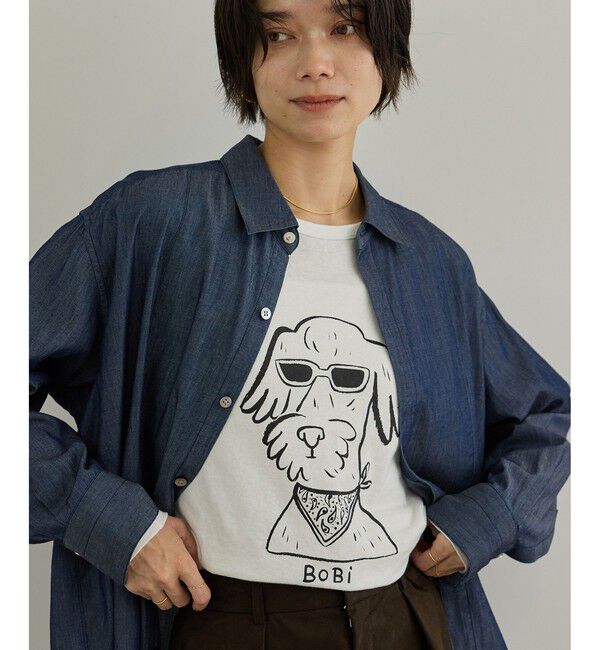 SALON adam et rope'「【Camille de Cussac by SALON】アートプリントロングスリーブTシャツ」|Tシャツ・カットソー|ホワイト系(11)