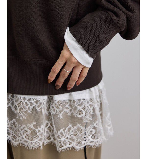 SALON adam et rope'「【WEB限定】ヘムレースプルオーバーカットソー」|Tシャツ・カットソー|