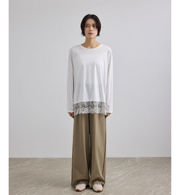 SALON adam et rope'「【WEB限定】ヘムレースプルオーバーカットソー」|Tシャツ・カットソー|