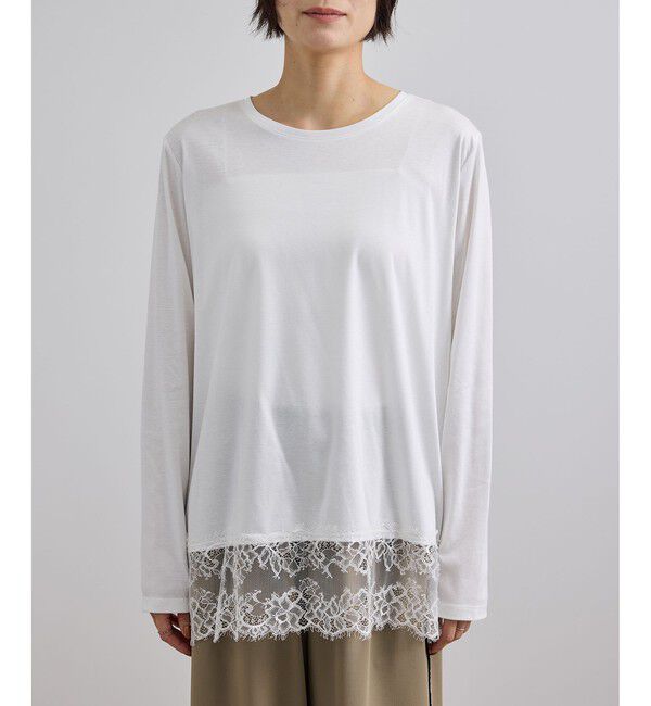 SALON adam et rope'「【WEB限定】ヘムレースプルオーバーカットソー」|Tシャツ・カットソー|