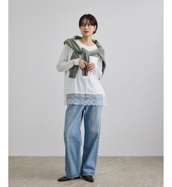 SALON adam et rope'「【WEB限定】ヘムレースプルオーバーカットソー」|Tシャツ・カットソー|