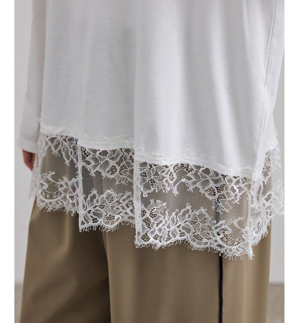 SALON adam et rope'「【WEB限定】ヘムレースプルオーバーカットソー」|Tシャツ・カットソー|