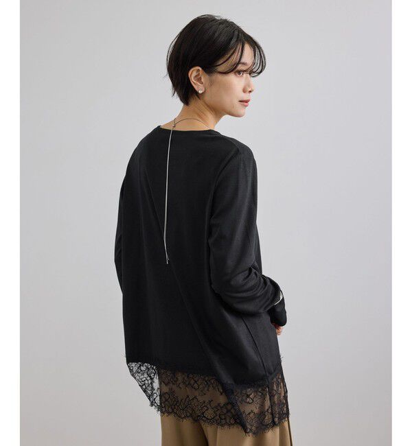 SALON adam et rope'「【WEB限定】ヘムレースプルオーバーカットソー」|Tシャツ・カットソー|